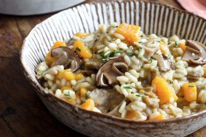 Receta de risotto de calabaza y setas